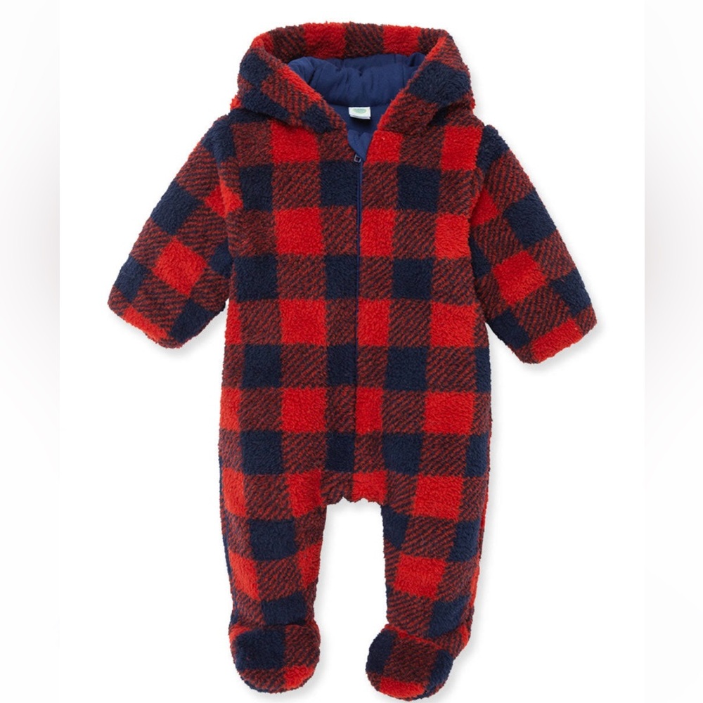 Little me buffalo check SUPER warm fleece winter one piece suit NWOT 3-6 months